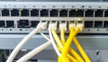 Network Switch with Connected Ethernet Cables Royalty Free Stock Photo