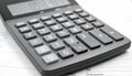 Close-up of a Calculator on Documents Royalty Free Stock Photo