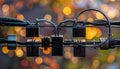 Close-up of Electrical Wires and Connectors with Bokeh Lights Royalty Free Stock Photo
