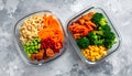 Healthy Meal Prep Containers with Quinoa and Vegetables Royalty Free Stock Photo