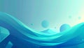 Abstract Blue Ocean Waves with Floating Orbs and Starry Sky Royalty Free Stock Photo