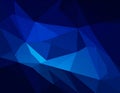 Dark BLUE vector abstract polygonal background. Geometric illustration in Origami style Royalty Free Stock Photo