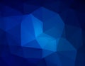 Dark BLUE vector abstract polygonal background. Geometric illustration in Origami style Royalty Free Stock Photo