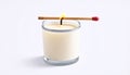 Candle and match on fire vector icon Royalty Free Stock Photo
