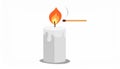 Candle and match on fire vector icon Royalty Free Stock Photo