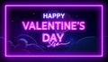 Cute fashion 80s style Happy Valentines Day typography lettering Royalty Free Stock Photo