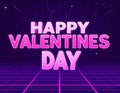 Cute fashion 80s style Happy Valentines Day typography lettering Royalty Free Stock Photo