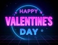 Cute fashion 80s style Happy Valentines Day typography lettering Royalty Free Stock Photo
