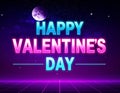 Cute fashion 80s style Happy Valentines Day typography lettering Royalty Free Stock Photo