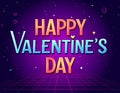 Cute fashion 80s style Happy Valentines Day typography lettering Royalty Free Stock Photo