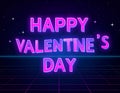 Cute fashion 80s style Happy Valentines Day typography lettering Royalty Free Stock Photo