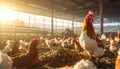 Egg Laying Chickens In Chicken Pen On Farm Royalty Free Stock Photo