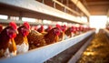 Egg Laying Chickens In Chicken Pen On Farm Royalty Free Stock Photo