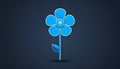 Flower icon isolated on dark background. Vector illustration Royalty Free Stock Photo