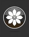 Flower icon isolated on dark background. Vector illustration Royalty Free Stock Photo