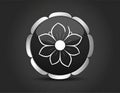 Flower icon isolated on dark background. Vector illustration Royalty Free Stock Photo