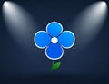 Flower icon isolated on dark background. Vector illustration Royalty Free Stock Photo