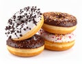 Four fresh donuts on each other Royalty Free Stock Photo