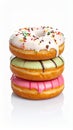Four fresh donuts on each other Royalty Free Stock Photo