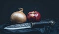 Fruits and Knife Royalty Free Stock Photo