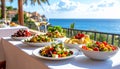 Various Mediterranean dishes and salads at Palma De Mallorca\'s restaurants Royalty Free Stock Photo