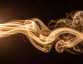 Brown coloured smoke abstract lighting on a black background Royalty Free Stock Photo