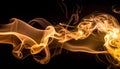 Brown coloured smoke abstract lighting on a black background Royalty Free Stock Photo