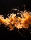 Brown coloured smoke abstract lighting on a black background Royalty Free Stock Photo