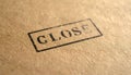 Stamped CLOSE Text on Rough Kraft Paper Natural Texture Royalty Free Stock Photo