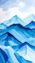 Blue mountains, close-up fragment, abstract background, acrylic hand painted background Royalty Free Stock Photo