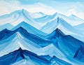 Blue mountains, close-up fragment, abstract background, acrylic hand painted background Royalty Free Stock Photo