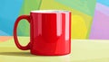 Red Mug On Colorful Background - Vector Illustration Royalty Free Stock Photo