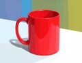 Red Mug On Colorful Background - Vector Illustration Royalty Free Stock Photo