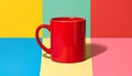 Red Mug On Colorful Background - Vector Illustration Royalty Free Stock Photo