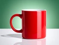 Red Mug On Colorful Background - Vector Illustration Royalty Free Stock Photo