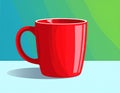 Red Mug On Colorful Background - Vector Illustration Royalty Free Stock Photo