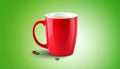 Red Mug On Colorful Background - Vector Illustration Royalty Free Stock Photo