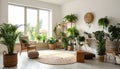 Stylish room interior with green home plants Royalty Free Stock Photo