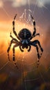 Illustration of spooky spider on web Royalty Free Stock Photo