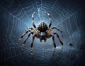 Illustration of spooky spider on web Royalty Free Stock Photo