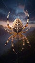 Illustration of spooky spider on web Royalty Free Stock Photo