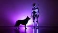 Robot and Dog Royalty Free Stock Photo