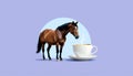 Horse with Coffee Royalty Free Stock Photo