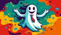 Ghost with Tie Royalty Free Stock Photo