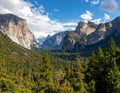 The Winding Path to Wonde. A serpentine road cuts through Yosemite s granite giants Royalty Free Stock Photo