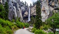 The Winding Path to Wonde. A serpentine road cuts through Yosemite s granite giants Royalty Free Stock Photo