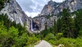 The Winding Path to Wonde. A serpentine road cuts through Yosemite s granite giants Royalty Free Stock Photo