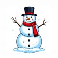 Snowman icon, vector illustration. Snowman symbol isolated on white background Royalty Free Stock Photo