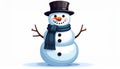 Snowman icon, vector illustration. Snowman symbol isolated on white background Royalty Free Stock Photo