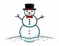 Snowman icon, vector illustration. Snowman symbol isolated on white background Royalty Free Stock Photo